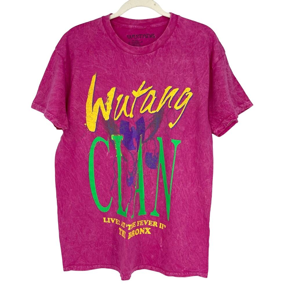 Wu-Tang Clan Live At The Fever II The Bronx‎ T-Shirt Hot Pink Acid Wash Large